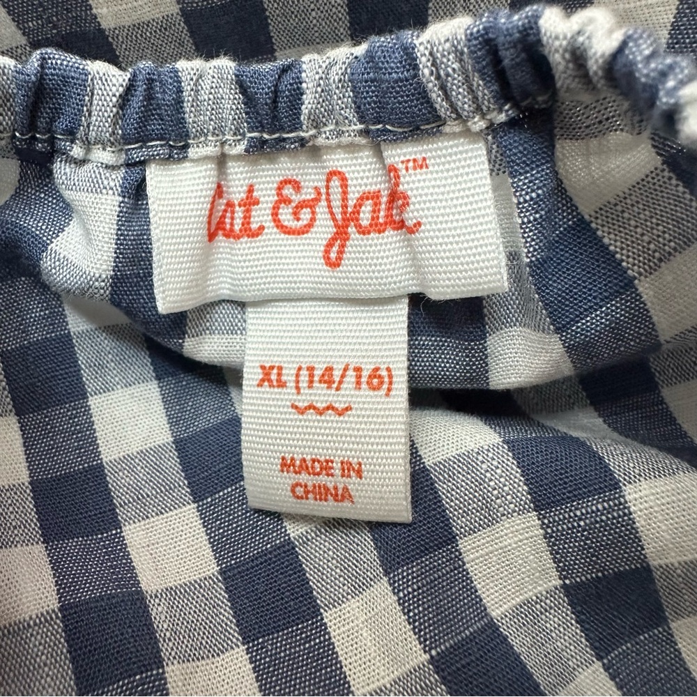 Cat & Jack Girl's Sleeveless Blue and White Patchwork Dress Size 14/16 XL - Picture 8 of 9